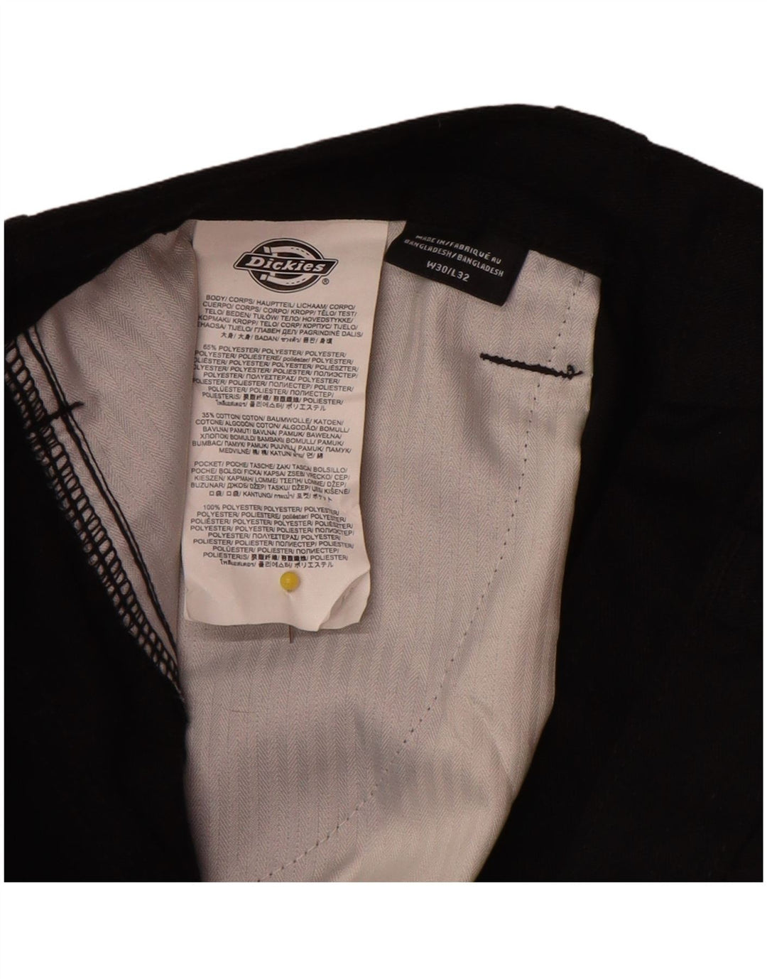 Pantaloni cargo dritti da uomo Dickies W30 L30 poliestere nero