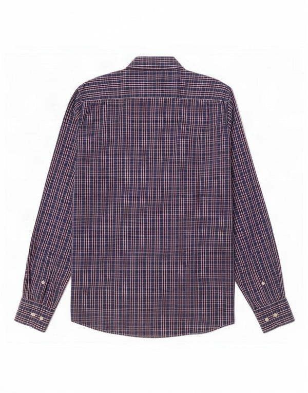 Camicia slim fit da uomo di Dack in cotone a quadri blu grande