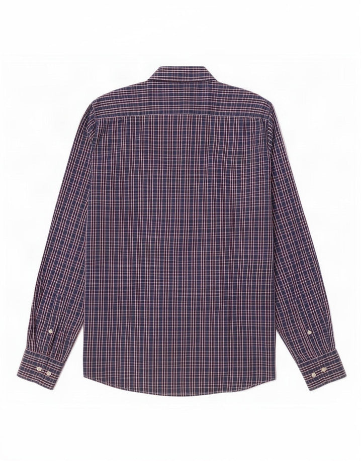 Camicia slim fit da uomo di Dack in cotone a quadri blu grande