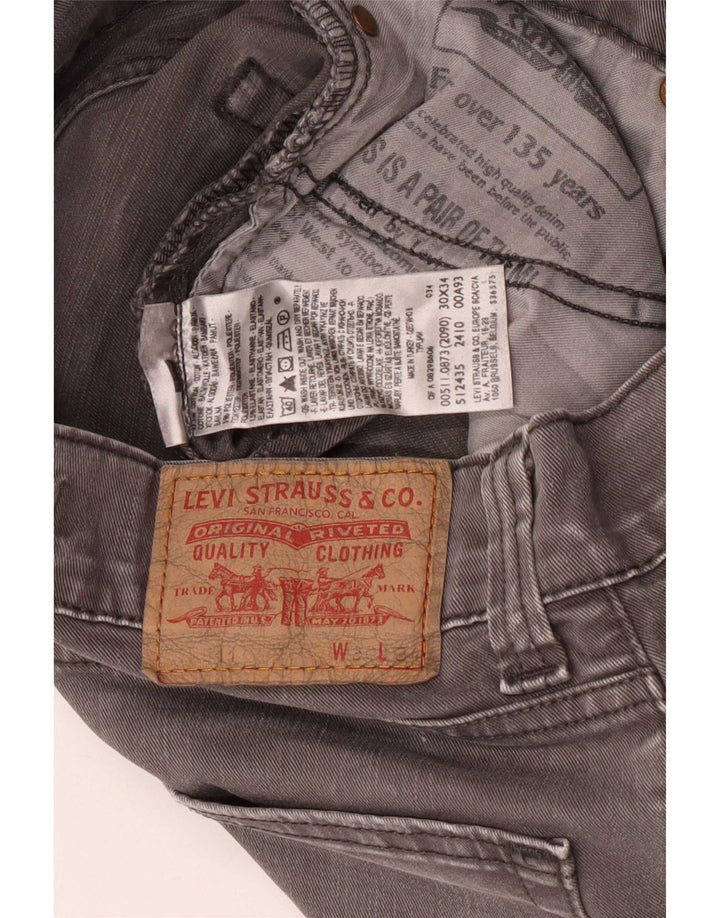 Jeans Levi's 511 Slim da donna W30 L34 cotone grigio