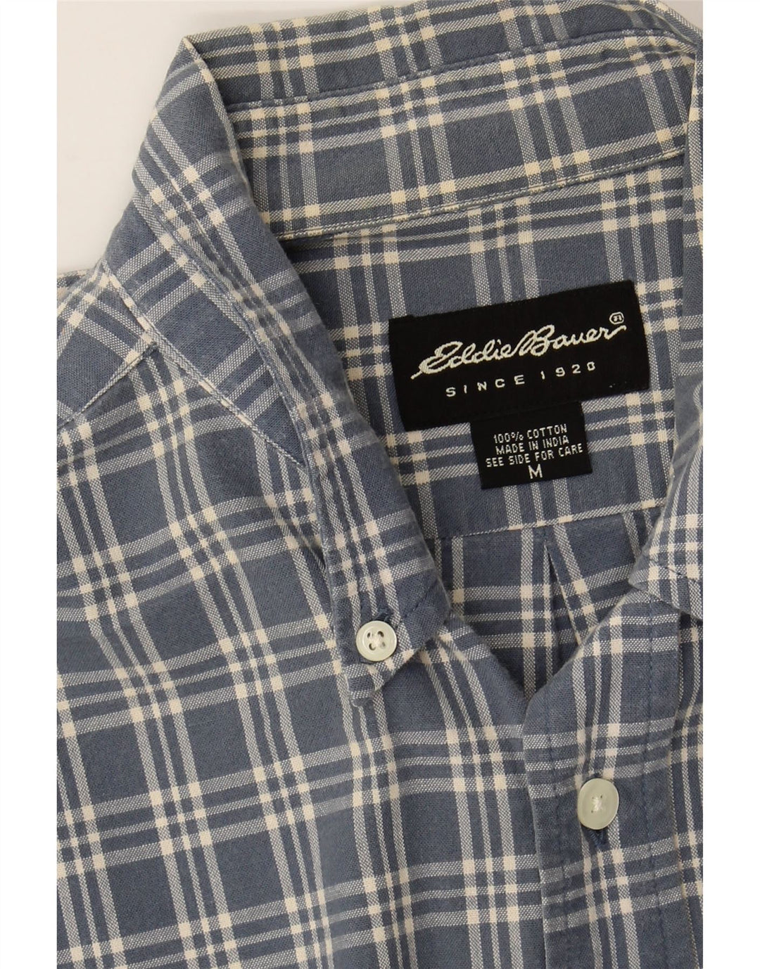 EDDIE BAUER Camicia da uomo in flanella di cotone a quadri blu medio