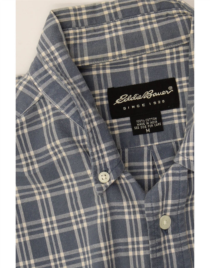 EDDIE BAUER Camicia da uomo in flanella di cotone a quadri blu medio