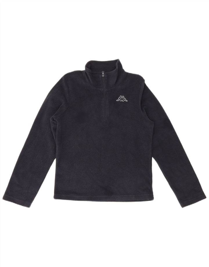 Maglione in pile Kappa da donna con collo e zip UK 12 medio blu navy poliestere