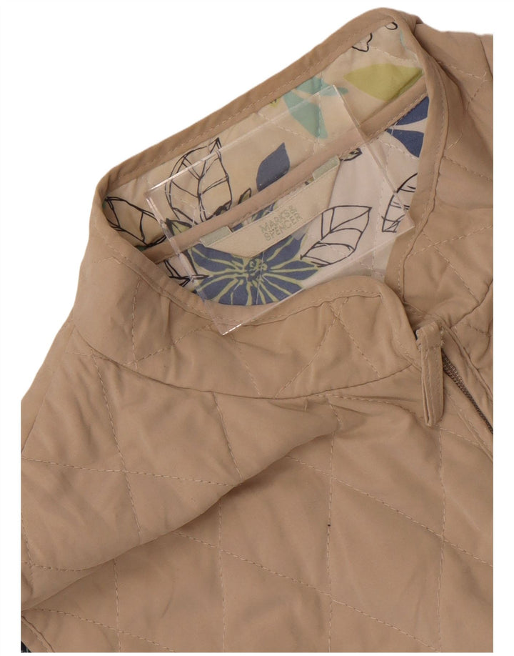 Gilet trapuntato da donna Marks & Spencer UK 16 grande Beige