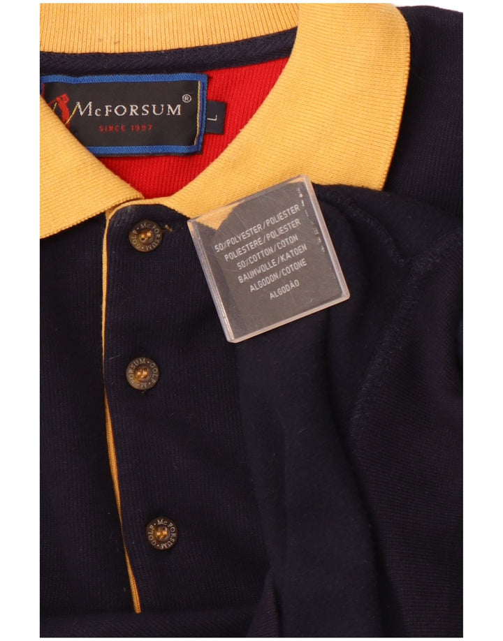 MCFORSUM Felpa da uomo con collo alto Maglione grande poliestere blu navy