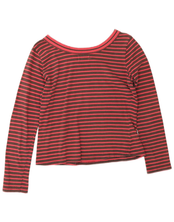 Top da donna Toast a maniche lunghe, UK 12, cotone a righe marrone medio