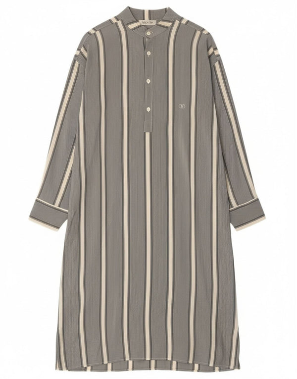 Abito camicia pullover a maniche lunghe da donna Valentino IT 52 2XL Grigio a righe