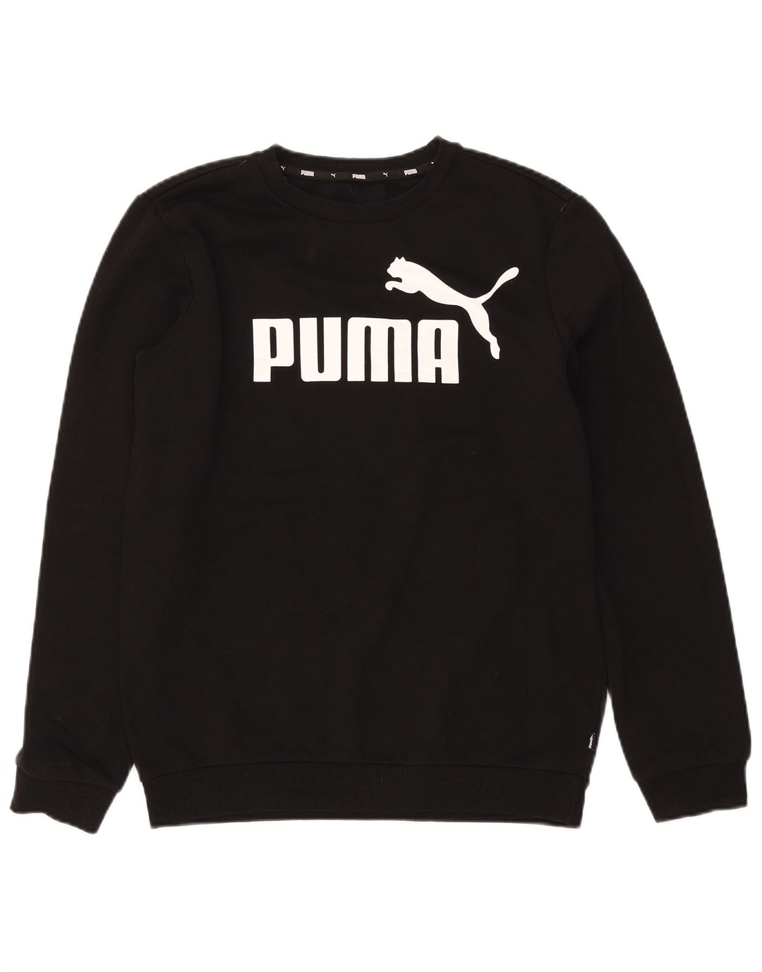 Felpa grafica da uomo Puma Maglione piccolo cotone nero