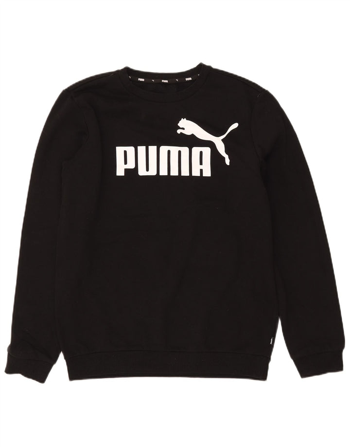 Felpa grafica da uomo Puma Maglione piccolo cotone nero