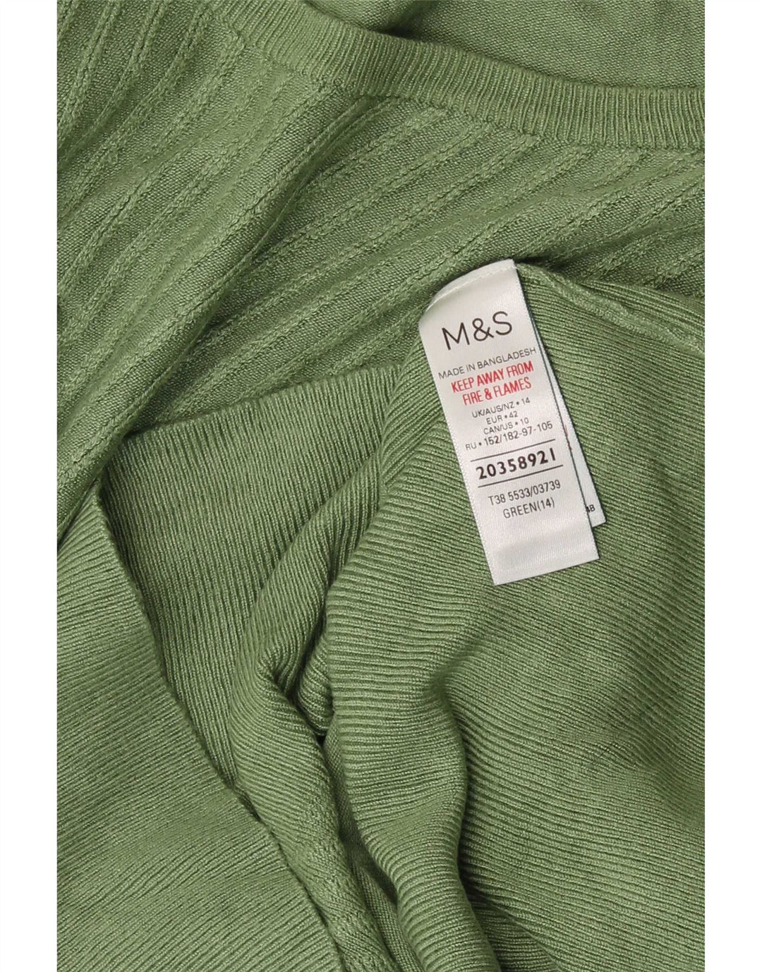 Maglione da donna Marks & Spencer con scollo a barca corto UK 14 Verde medio