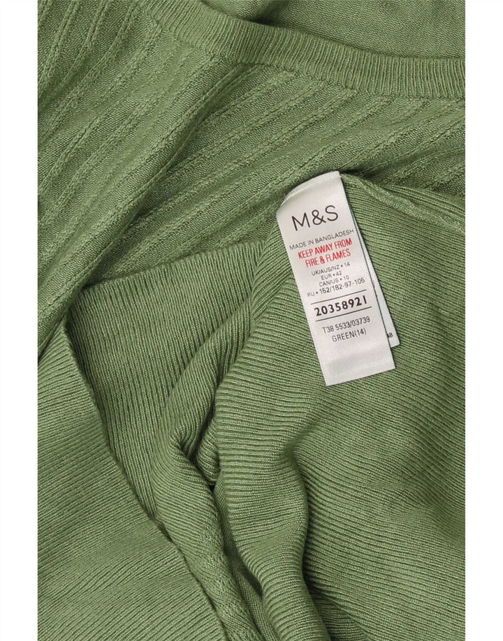 Maglione da donna Marks & Spencer con scollo a barca corto UK 14 Verde medio