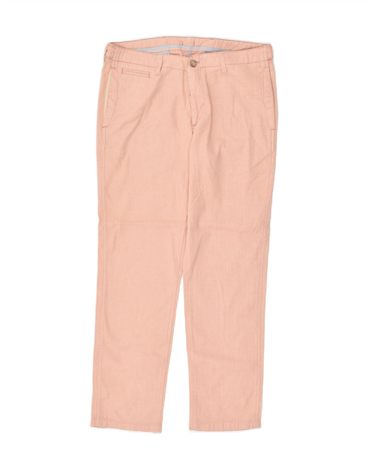 MASSIMO DUTTI Womens Straight Chino Trousers W31 L29 Pink Cotton | Vintage Massimo Dutti | Thrift | Second-Hand Massimo Dutti | Used Clothing | Messina Hembry 