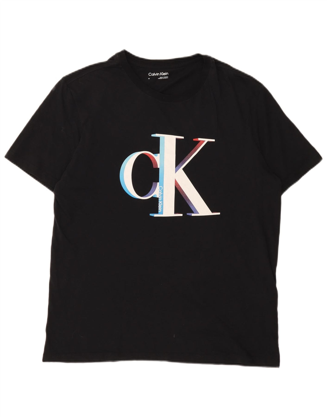 T-shirt grafica da uomo Calvin Klein Top in cotone nero medio