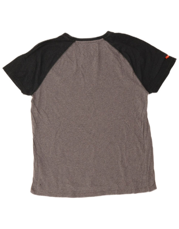 T-shirt da uomo Superdry Top 2XL in cotone color block grigio