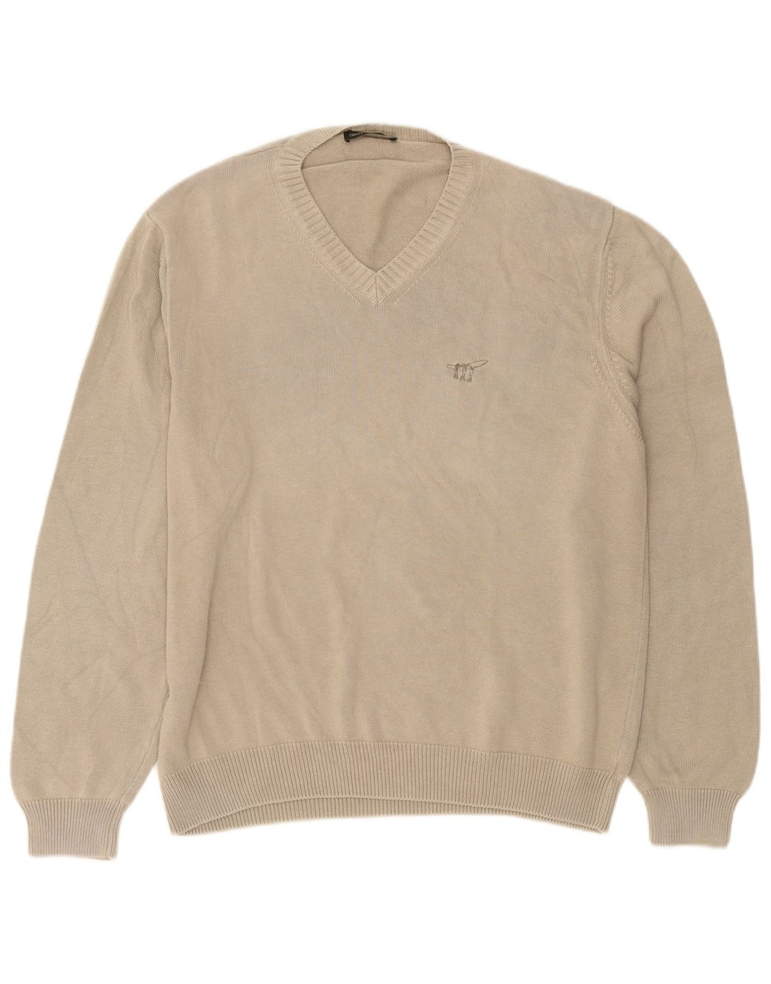 Maglione da uomo con scollo a V Henry Cottons grande cotone beige