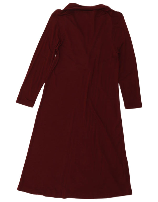Abito da donna a trapezio con maniche a 3/4 di Massimo Dutti UK 10 piccolo bordeaux