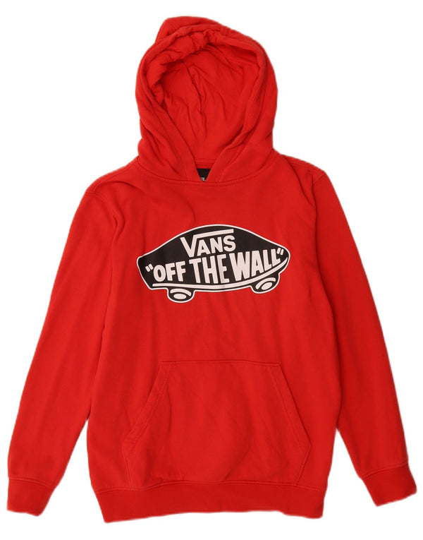 Felpa con cappuccio grafica da ragazzo Vans 10-11 anni in cotone rosso medio