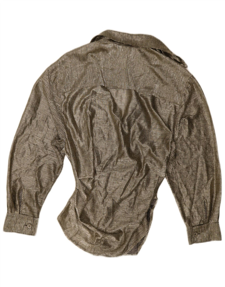 Camicia Zara da donna camicetta UK 14 grande percalle dorato