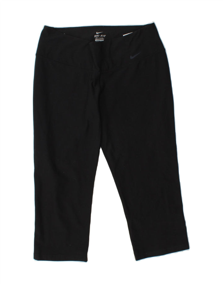NIKE Womens Dri Fit Capri Trousers UK 14 Medium  Black Polyester Vintage Nike and Second-Hand Nike from Messina Hembry 