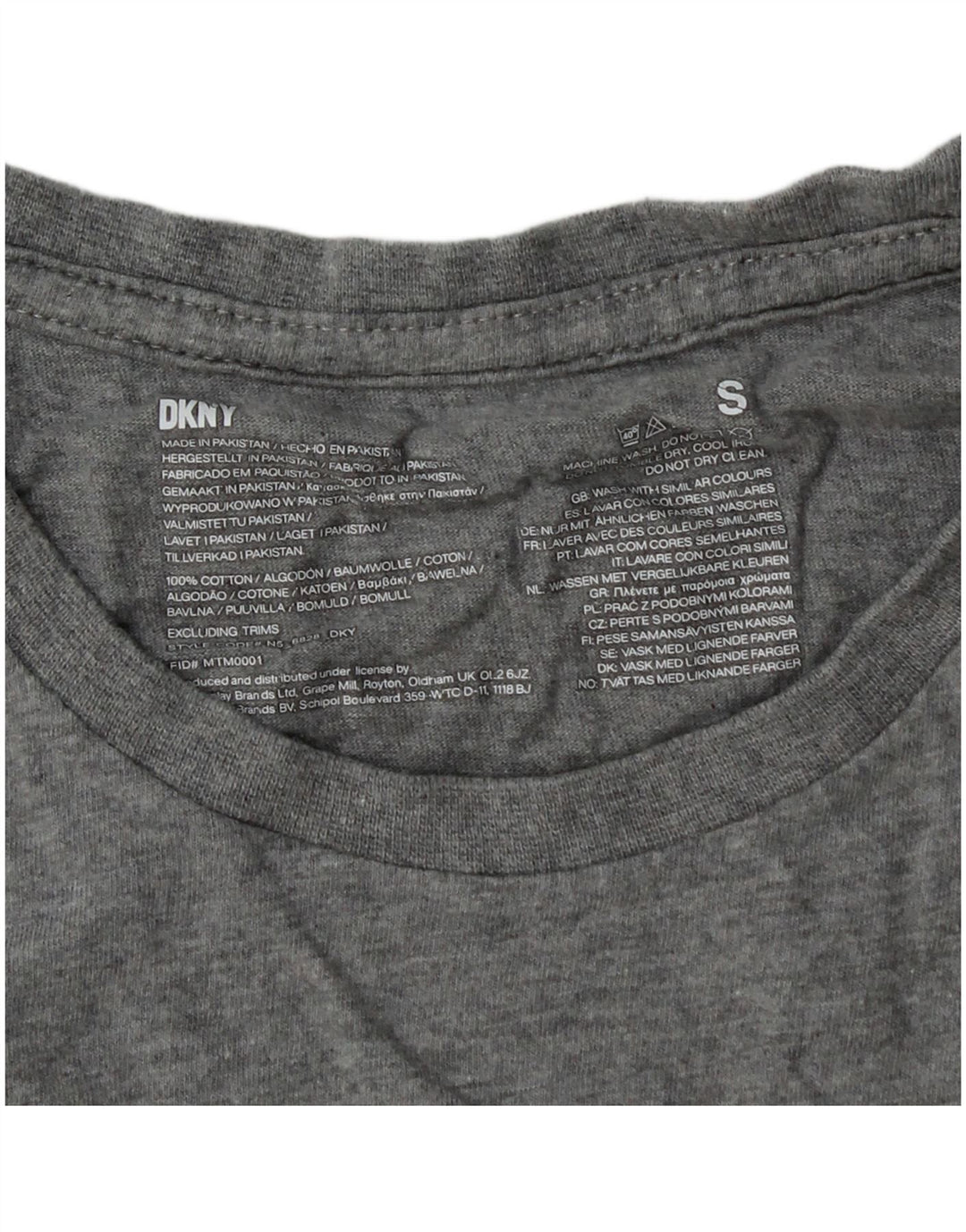 T-shirt bambino Dkny Top 13-14 anni piccola in cotone grigio