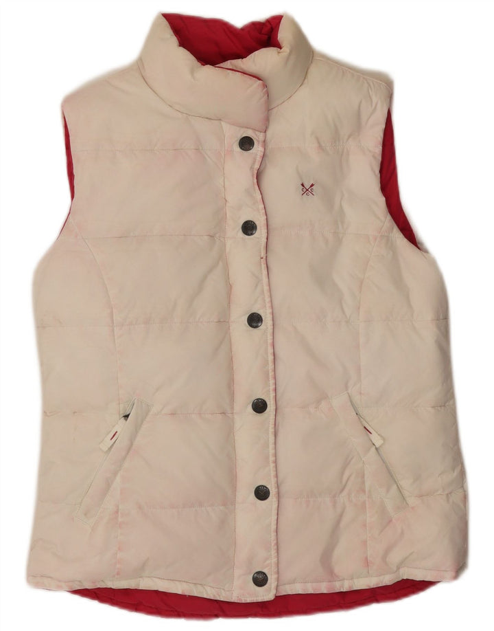 Gilet imbottito reversibile da donna J. Crew UK 12 nylon rosa medio