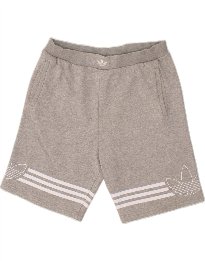 ADIDAS Womens Graphic Sport Shorts Medium  Grey Cotton Vintage Adidas and Second-Hand Adidas from Messina Hembry 