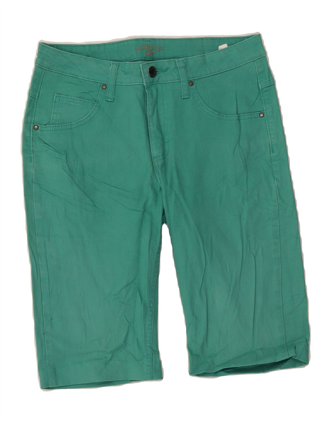 LEE Womens Riders Denim Shorts US 6 Medium W28 Green Cotton Vintage Lee and Second-Hand Lee from Messina Hembry 
