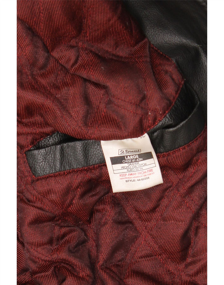 Giacca in pelle da uomo St. Bernard UK 40 grande in pelle nera