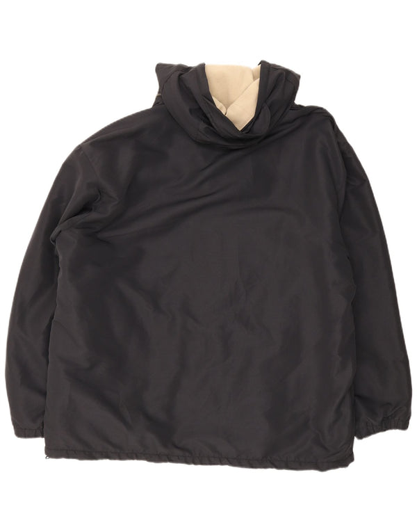 Giacca reversibile da uomo Kappa con vestibilità ampia e cappuccio UK 40 grande poliestere nero