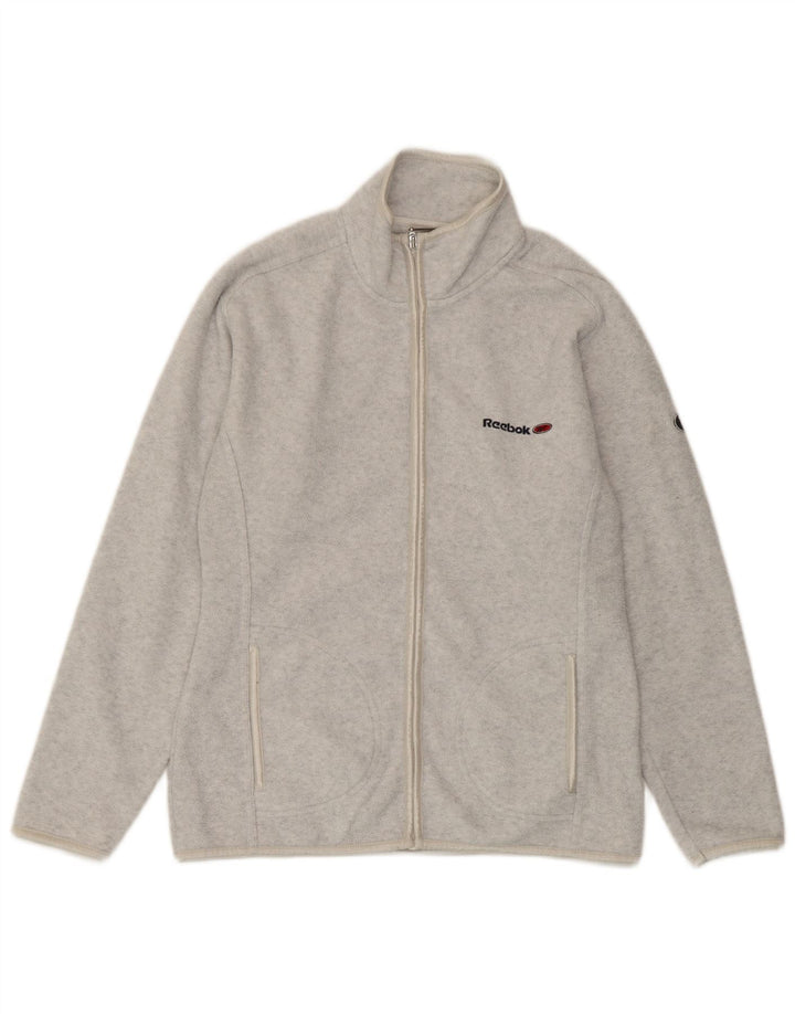 Giacca in pile Reebok da donna UK 10 Small Poliestere chiazzato grigio