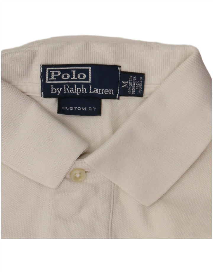 Polo Ralph Lauren da uomo con vestibilità grafica personalizzata Polo in cotone bianco medio