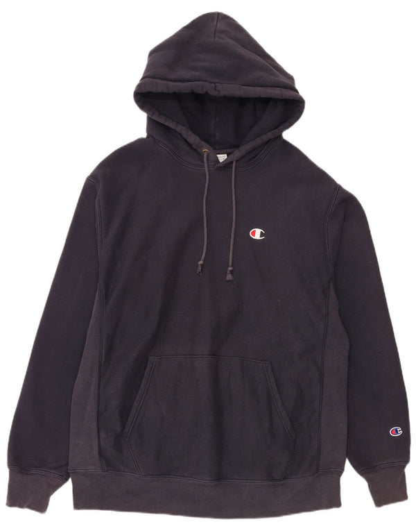 Felpa con cappuccio da uomo Champion Large in cotone blu navy