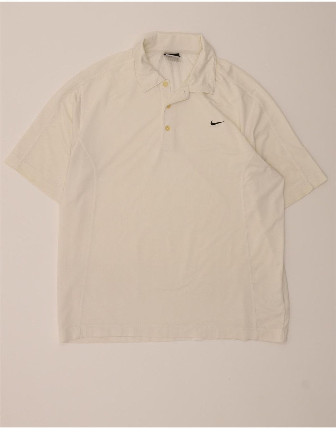 NIKE Mens Polo Shirt UK 42/44 Large White Polyester Vintage Nike and Second-Hand Nike from Messina Hembry 