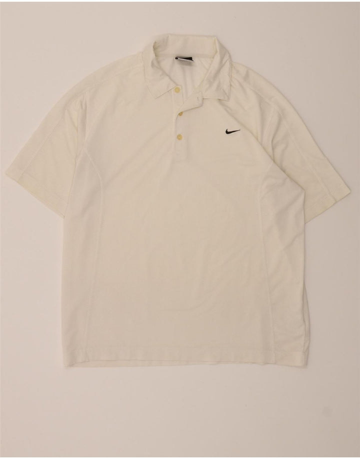 NIKE Mens Polo Shirt UK 42/44 Large White Polyester Vintage Nike and Second-Hand Nike from Messina Hembry 