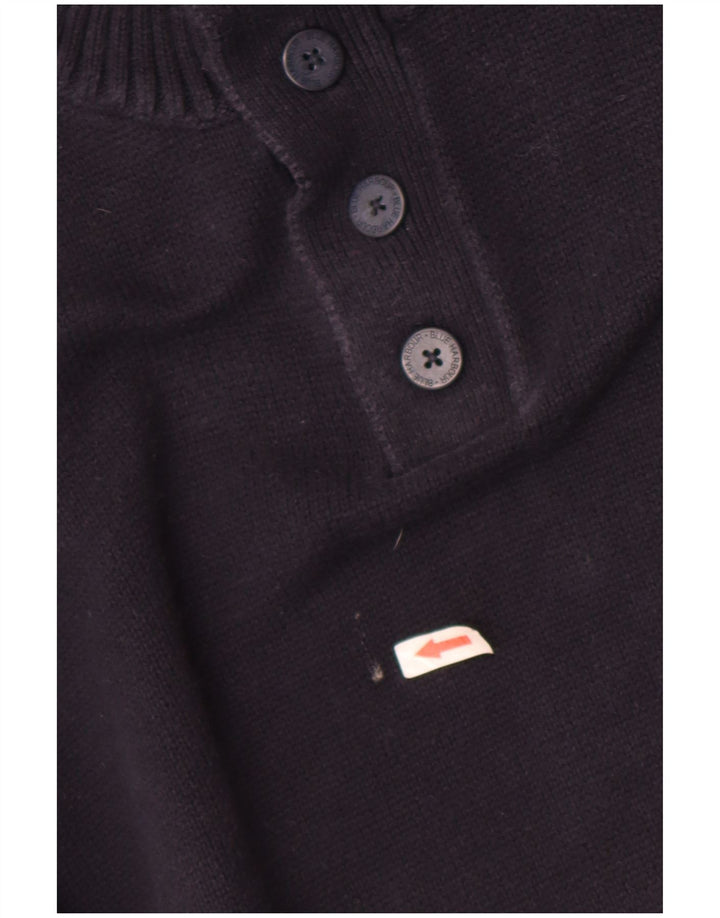 Maglione da uomo Marks & Spencer con bottoni e collo grande blu navy