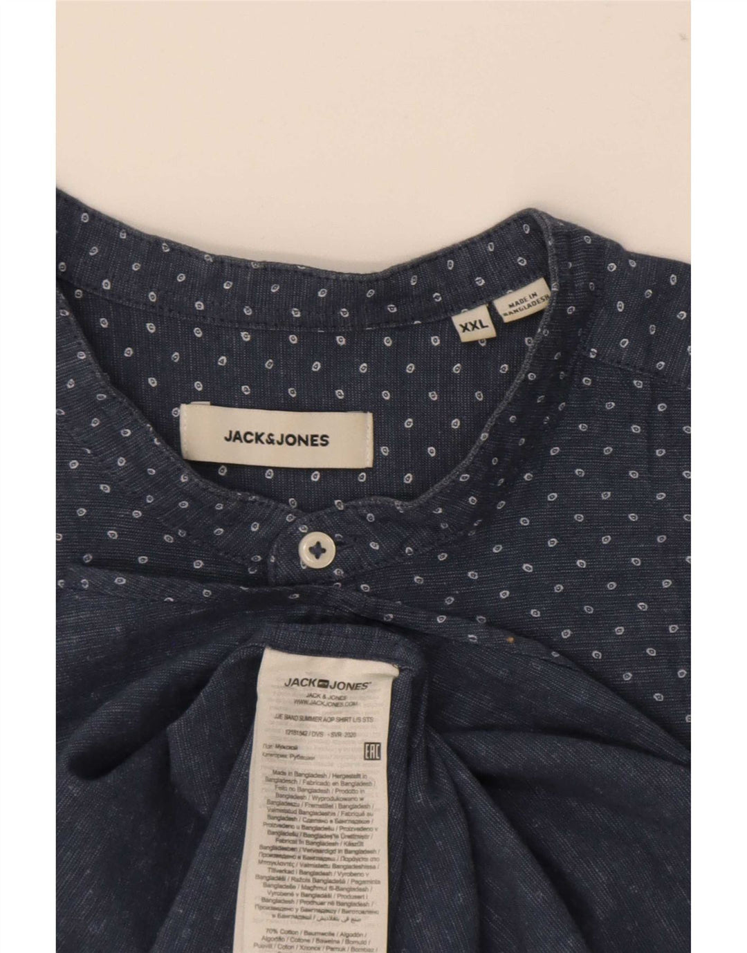 Camicia da uomo Jack & Jones 2XL cotone maculato blu