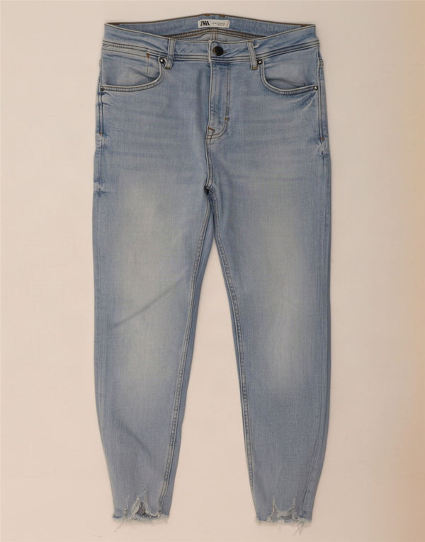 Jeans corti skinny da uomo Zara EU 42 Large W32 L24 Blu
