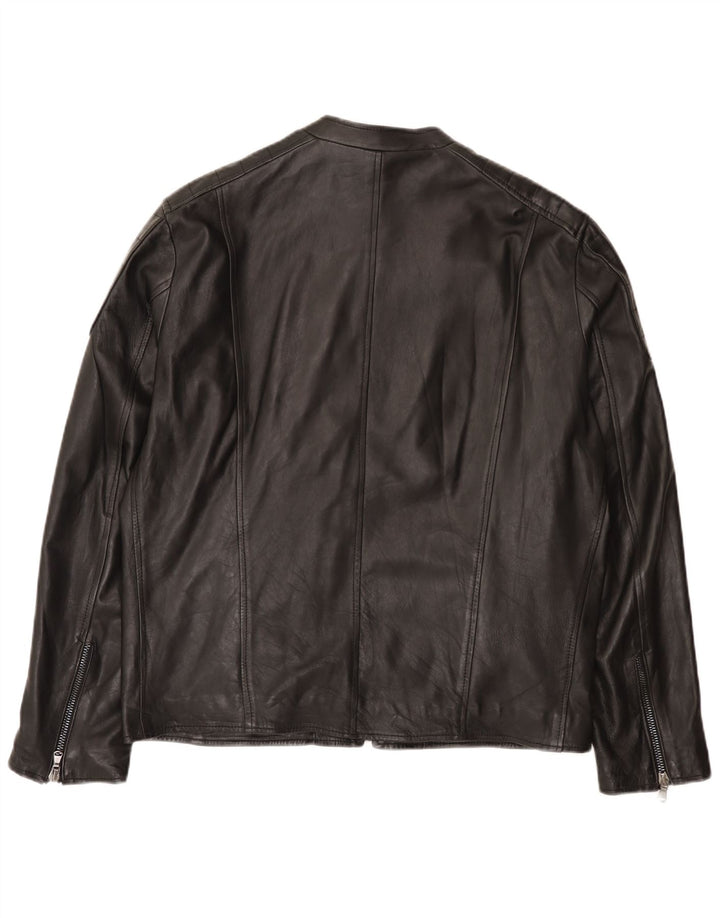 Giacca da pilota in pelle da uomo Bayside UK 42 XL in pelle nera