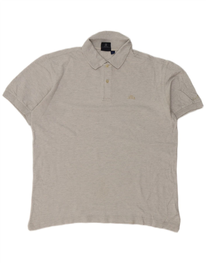 Polo da uomo Ellesse grande in cotone grigio