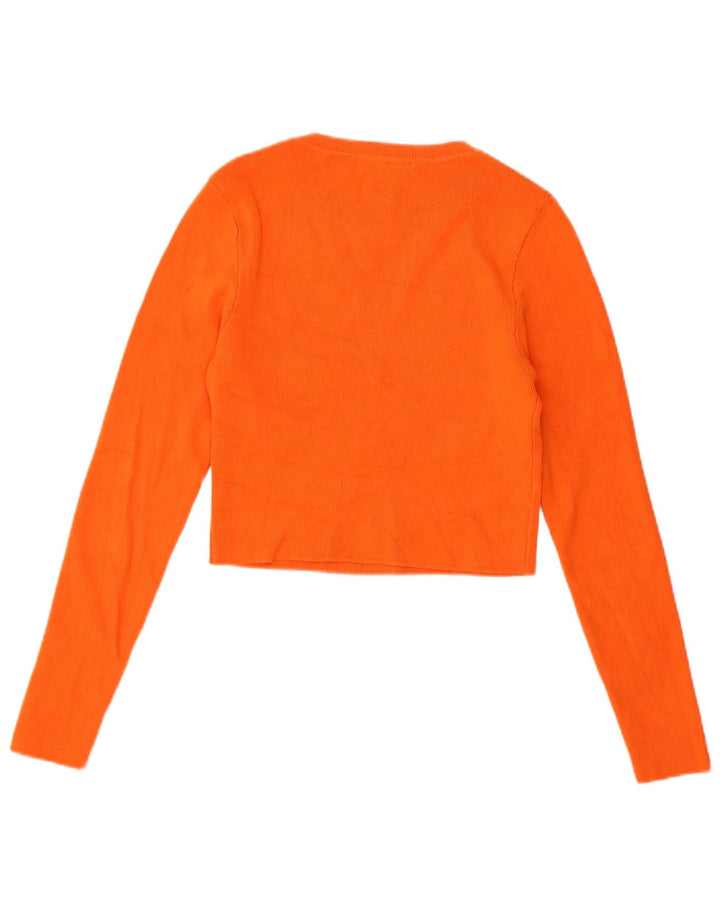 Top corto da donna Zara in camicetta UK 12 Viscosa arancione medio