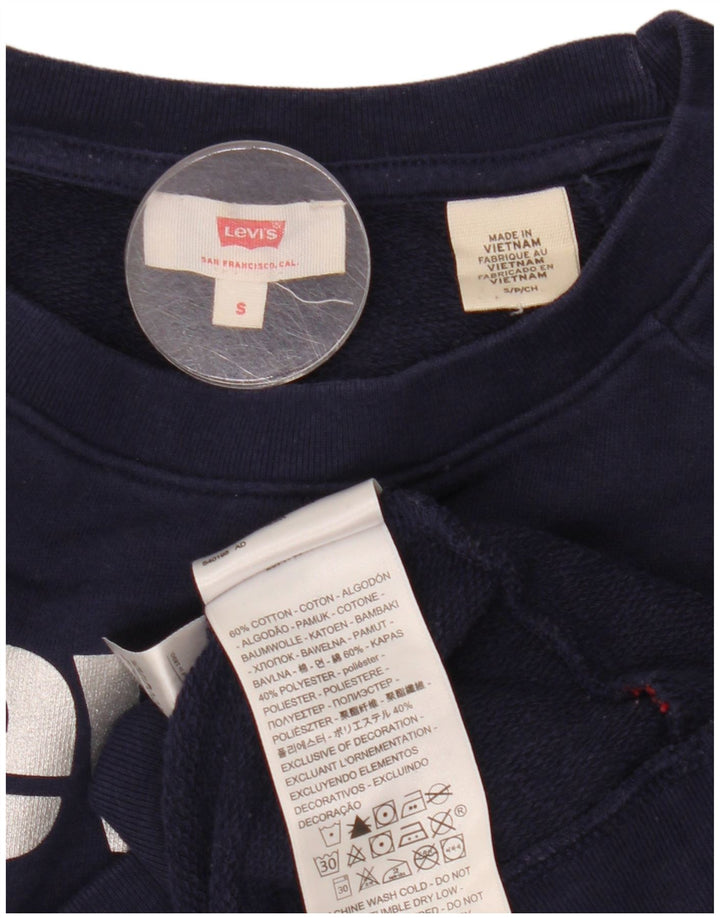 Levi's Donna Felpa Oversize con Grafica Maglione UK 10 Small Blu Navy