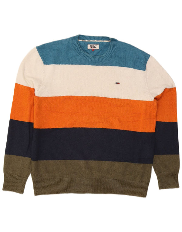 Maglione maglione girocollo da uomo Tommy Hilfiger XL a righe multicolore