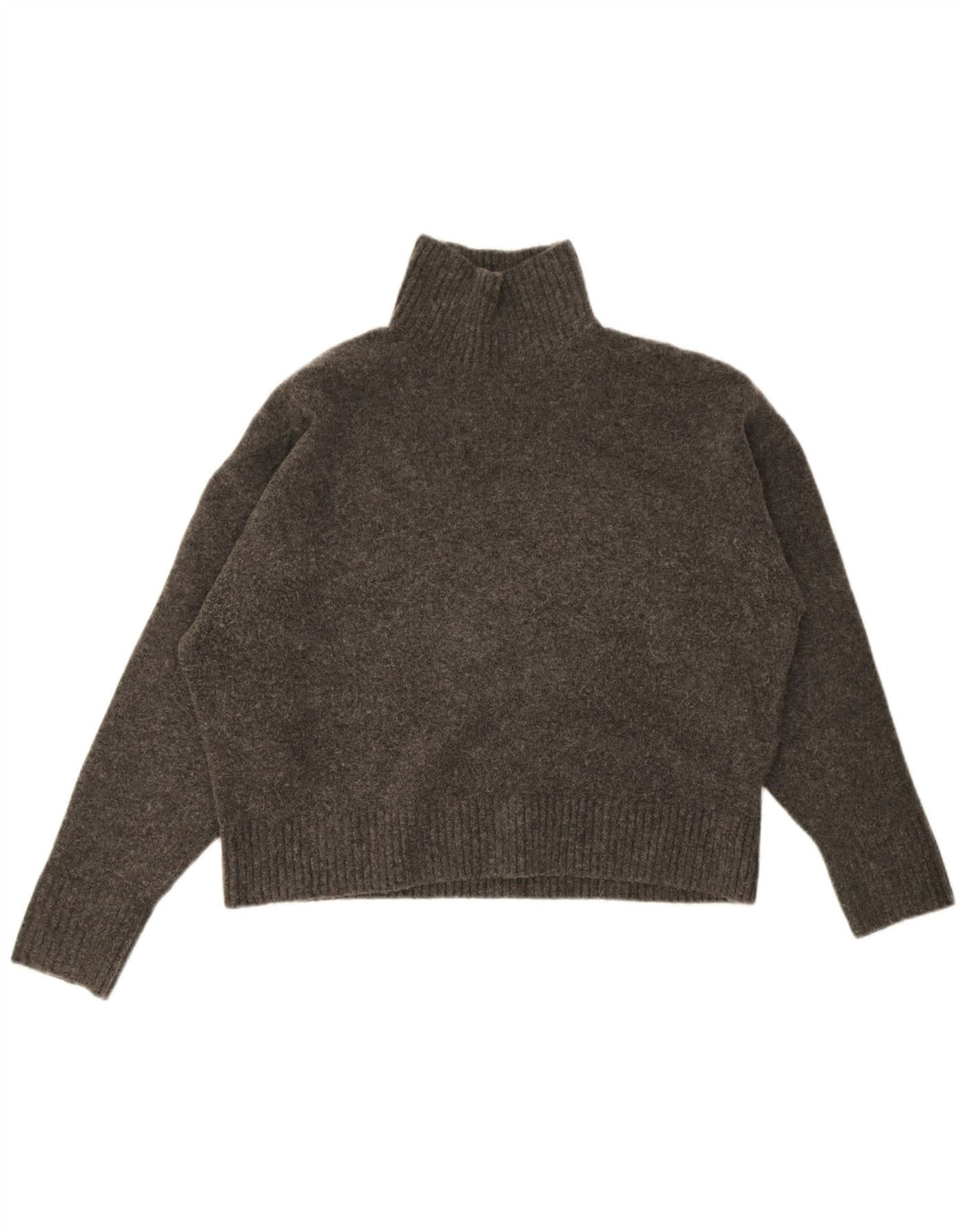 Maglione maglione oversize con collo alto da donna Zara UK 14 Grigio medio chiazzato