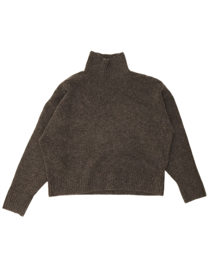 Maglione maglione oversize con collo alto da donna Zara UK 14 Grigio medio chiazzato