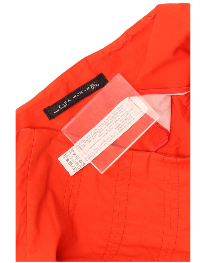 Gonna a trapezio da donna Zara grande W30 in cotone arancione