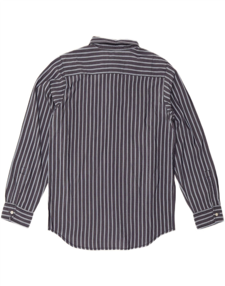 REPLAY AND SONS Boys Shirt 11-12 Years Medium Navy Blue Striped Cupro
