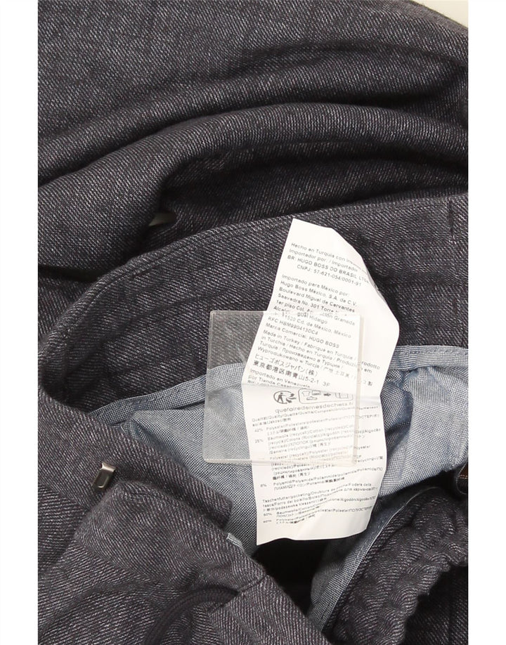 Pantaloni chino affusolati da uomo HUGO BOSS IT 48 medio W32 L30 poliestere grigio
