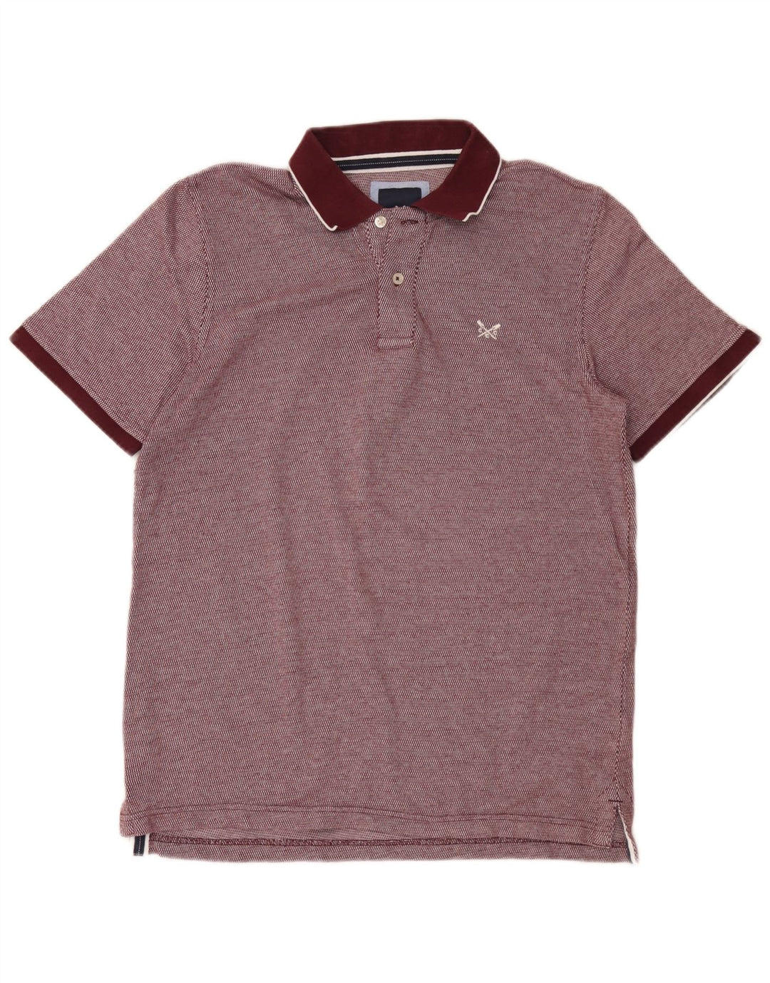 Crew Clothing Polo da uomo in cotone bordeaux medio