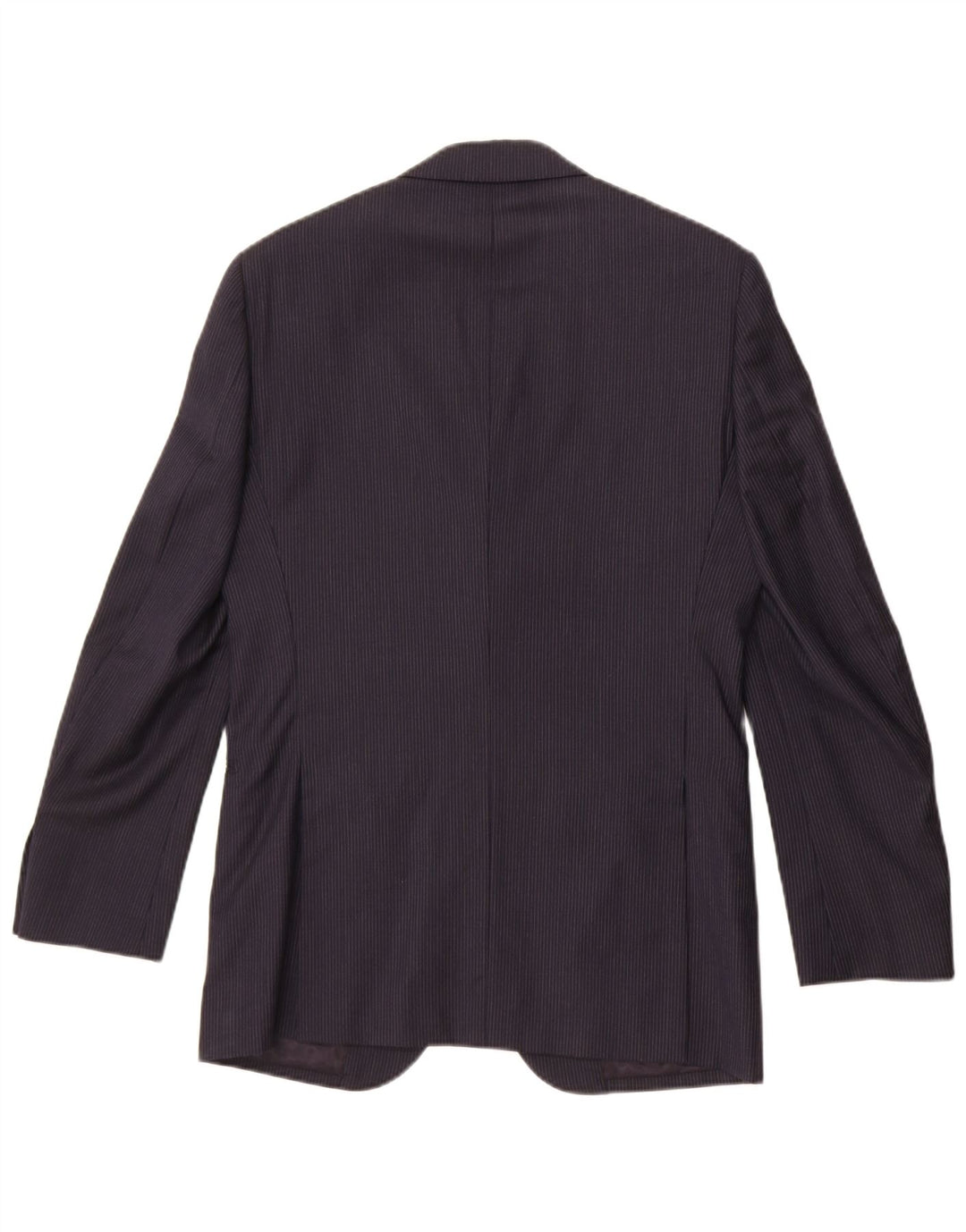Giacca blazer da uomo a 3 bottoni Boggi IT 46 piccola in lana gessata blu navy