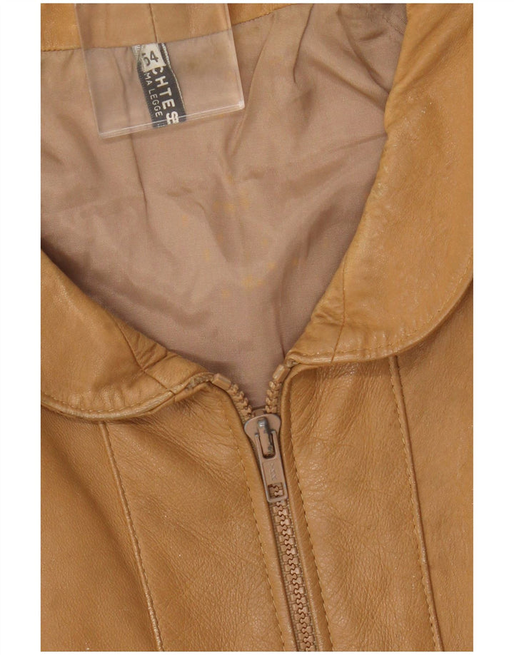 Giacca in pelle vintage da uomo UK 38 in pelle marrone medio